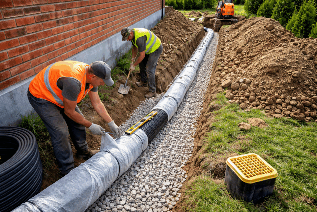 Монтаж дренажа